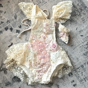 Baby Gurls Boho Romper & Headband